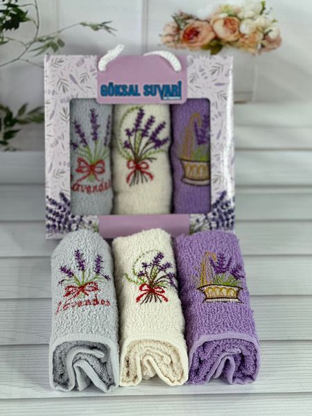 Suvari lavanta 3в1 Махрові рушники 30х50см. Бавовна. Туреччина. 5628 фото