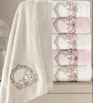 Hayal rose 3D бамбукові рушники 50х90см., 6 шт/уп. Pupilla Туреччина. 1019 фото