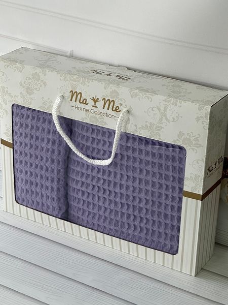 MaMe manhetten lila 2в1 вафельні рушники (баня+обличчя). Туреччина 5489 фото