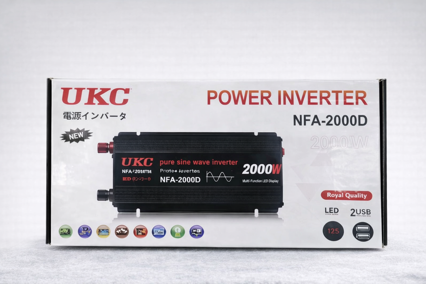 Інвертор UKC NFA-2000D 12V-220V 2000W (чиста синусоїда) 020В фото