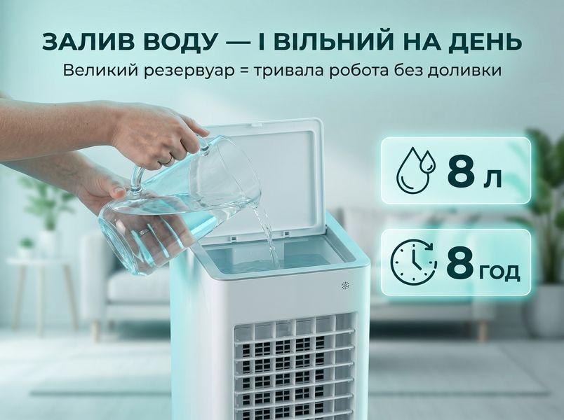 Портативний кондиціонер-охолоджувач повітря   LZ06EX 85 Вт з пультом до 20 м&sup2; &mdash; 3 режими, нічний режим, таймер LZ06EX фото