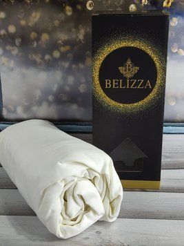 Kream 160х200см., сатинове простирадло на резинці. Belizza Туреччина. 4493 фото