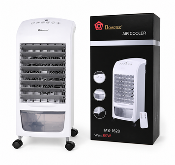 Портативний охолоджувач повітря Domotec Air Cooler MS-1628 60 Вт з резервуаром 4 л та пультом ДК, білий MS1628 фото